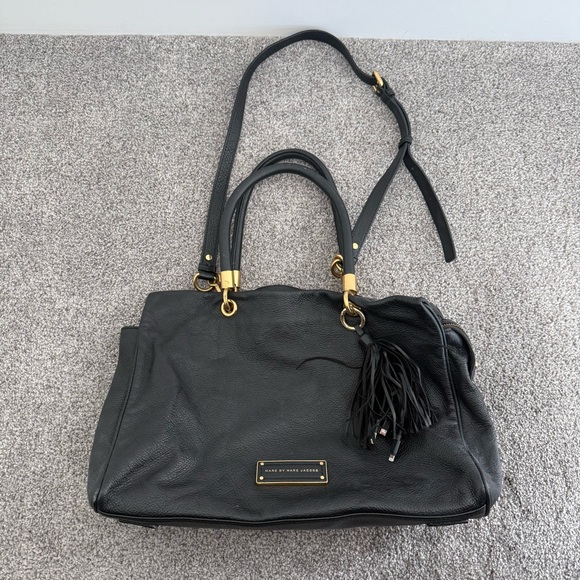 Marc By Marc Jacobs Handbags - Marc By Marc Jacobs Black Leather Shoulder Bag with Gold Accents